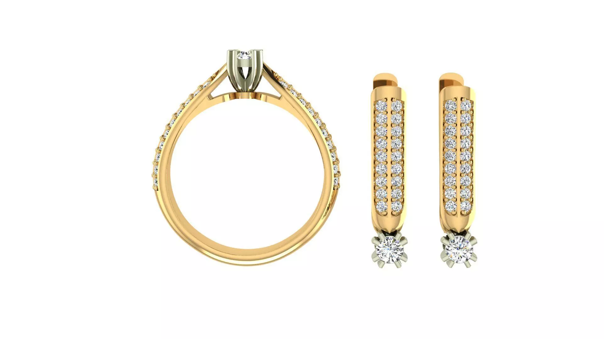 ring and earrings 3D model_0