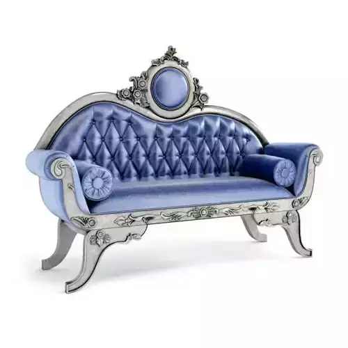 Ornate Blue Sofa 3D model