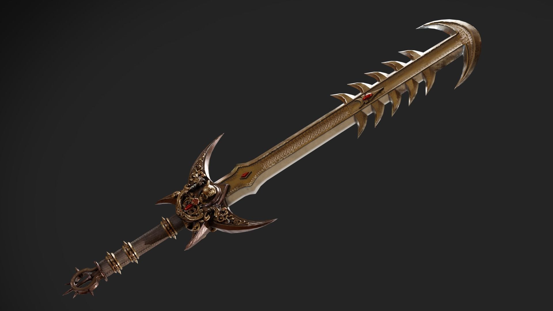 Ritual Sword Low-poly 3D model_25