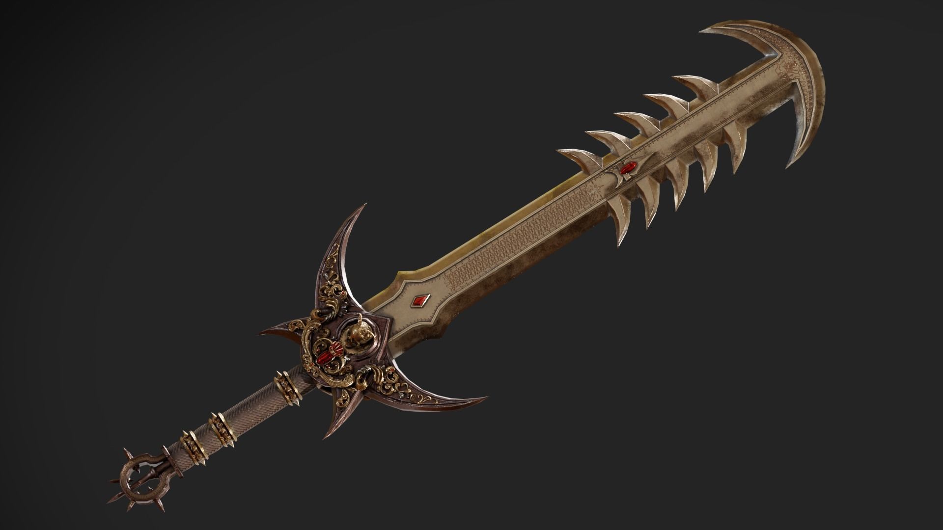 Ritual Sword Low-poly 3D model_24
