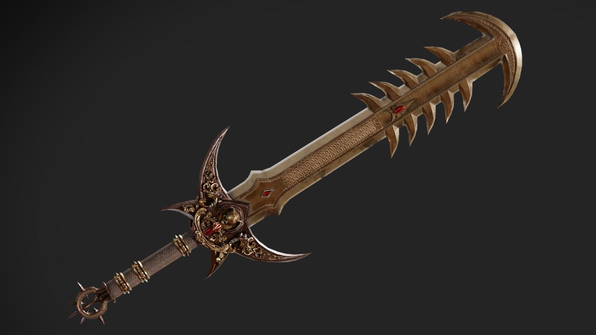 Ritual Sword Low-poly 3D model_22