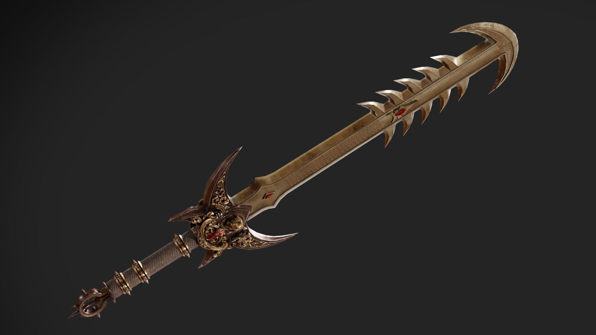 Ritual Sword Low-poly 3D model_14