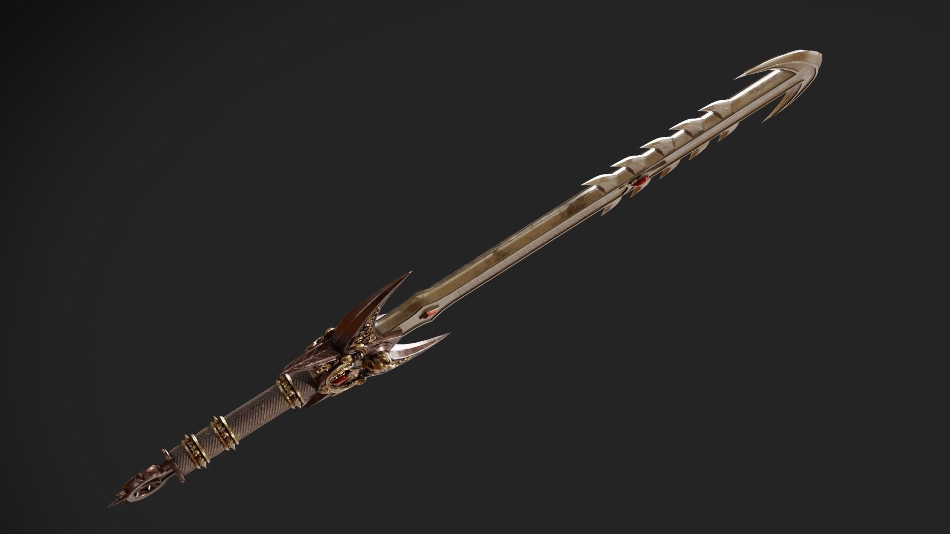 Ritual Sword Low-poly 3D model_13