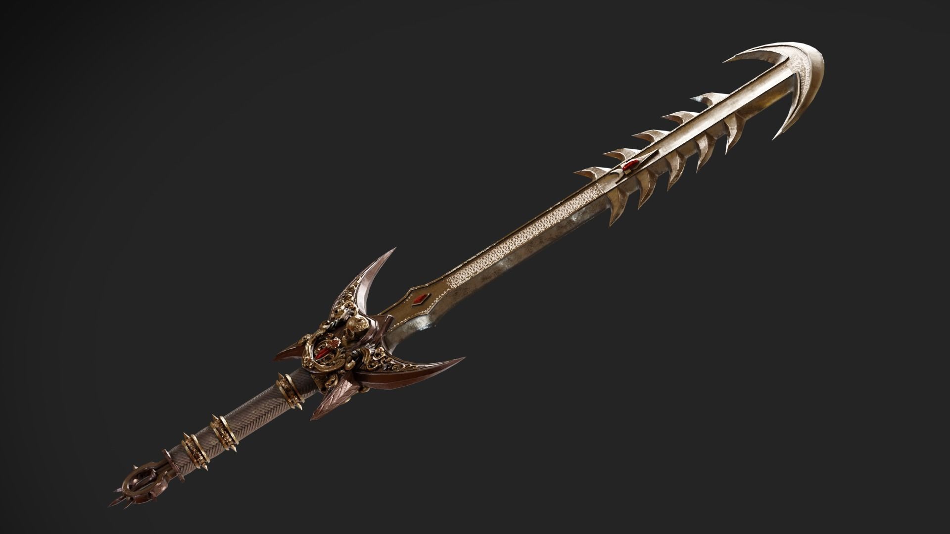 Ritual Sword Low-poly 3D model_18