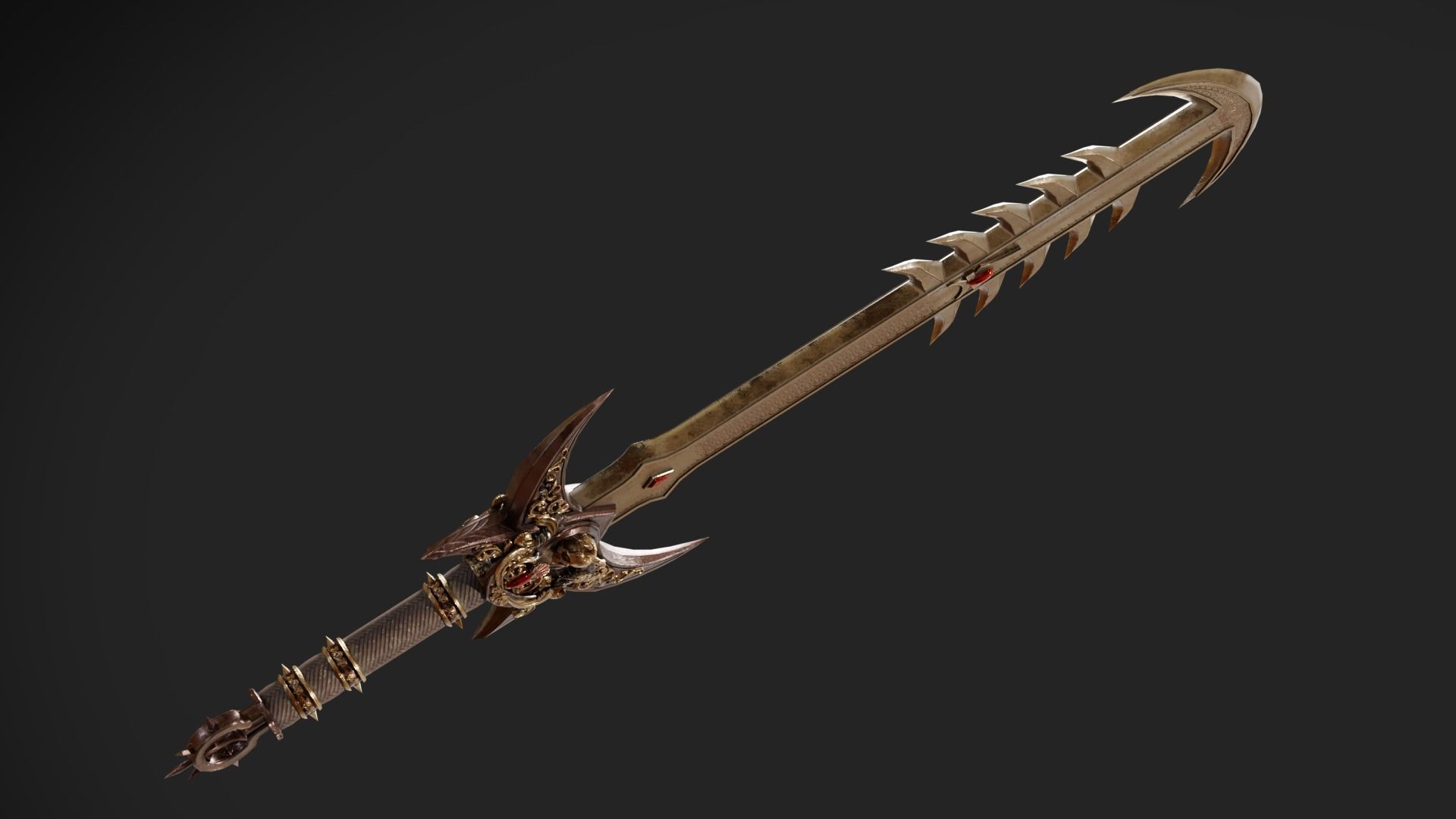 Ritual Sword Low-poly 3D model_19