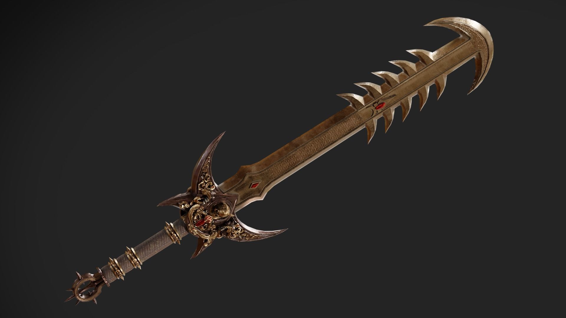 Ritual Sword Low-poly 3D model_21