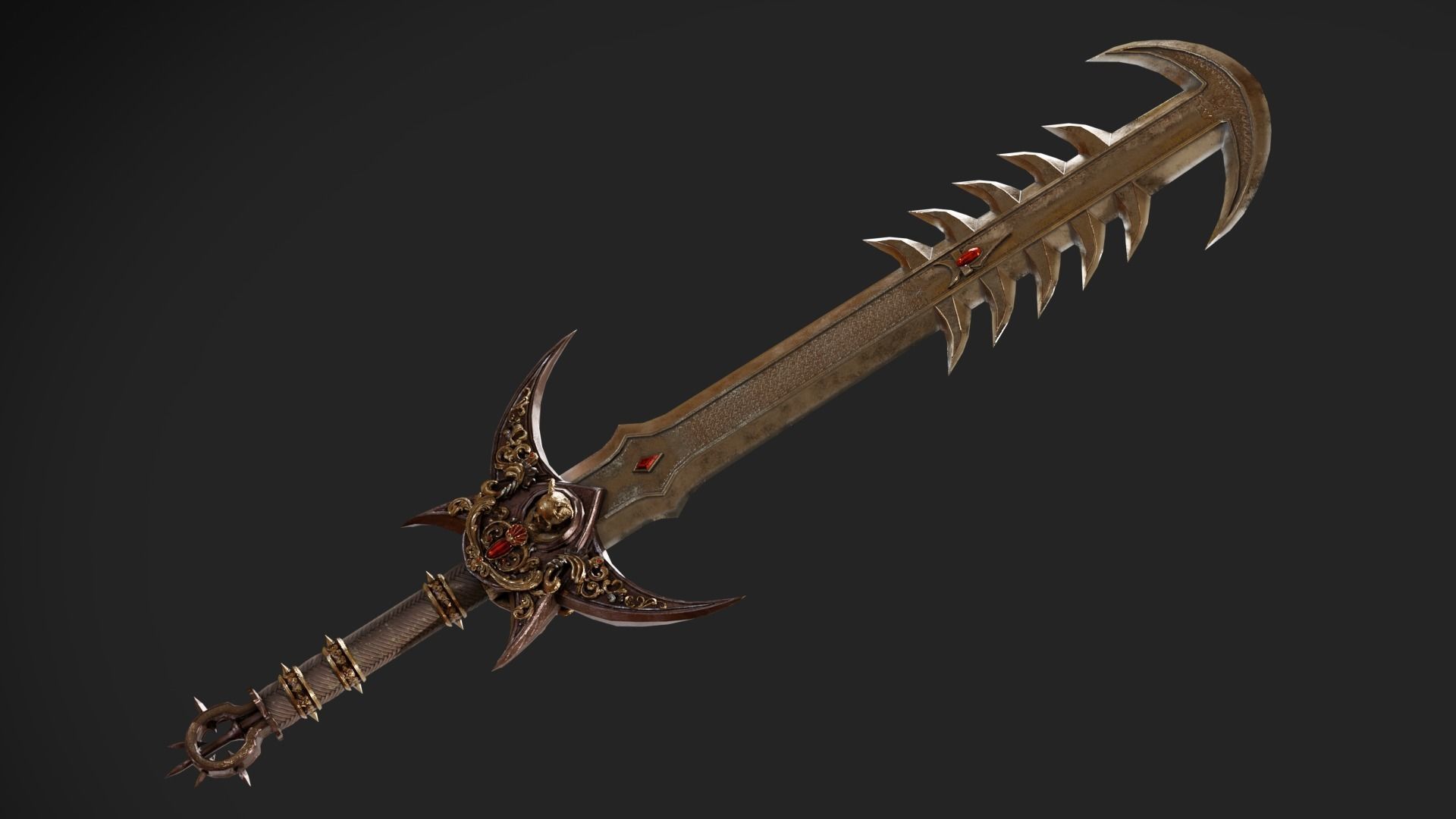 Ritual Sword Low-poly 3D model_17