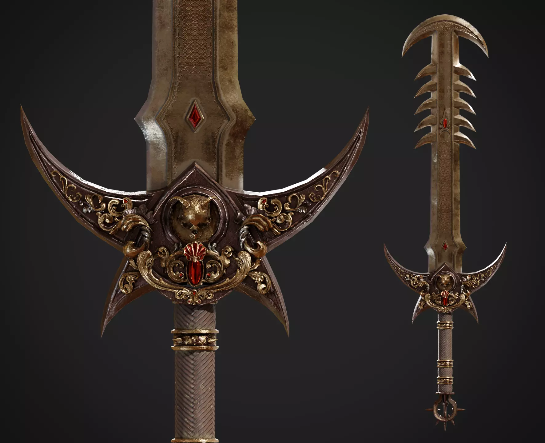 Ritual Sword Low-poly 3D model_0