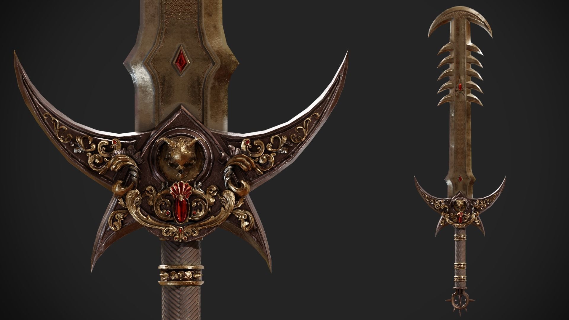 Ritual Sword Low-poly 3D model_8