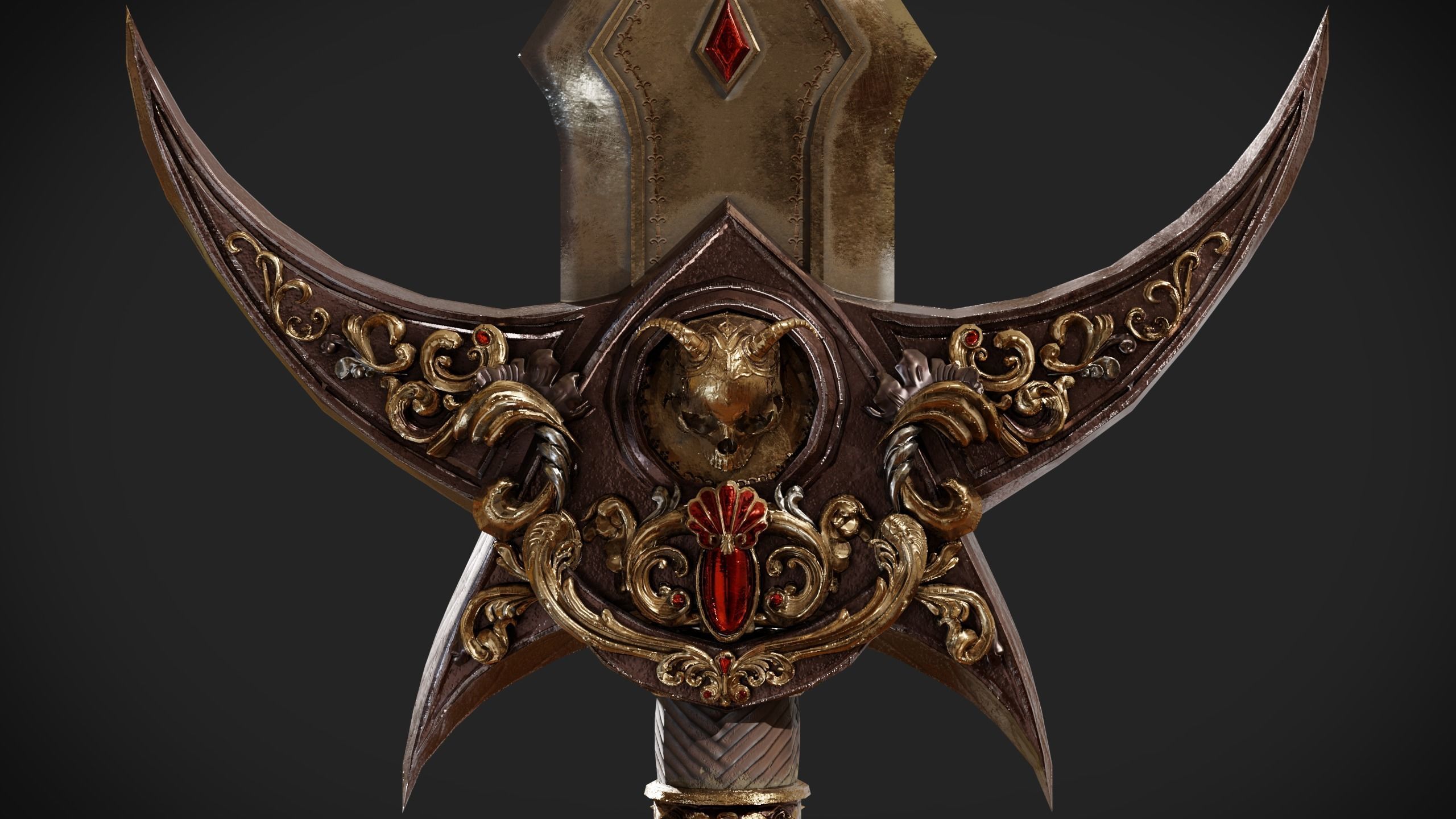 Ritual Sword Low-poly 3D model_3