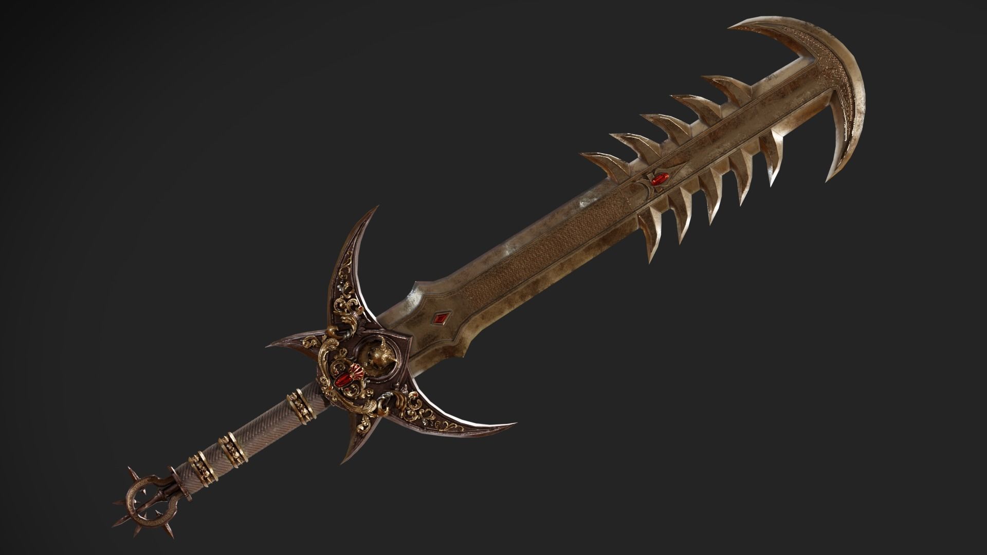 Ritual Sword Low-poly 3D model_15