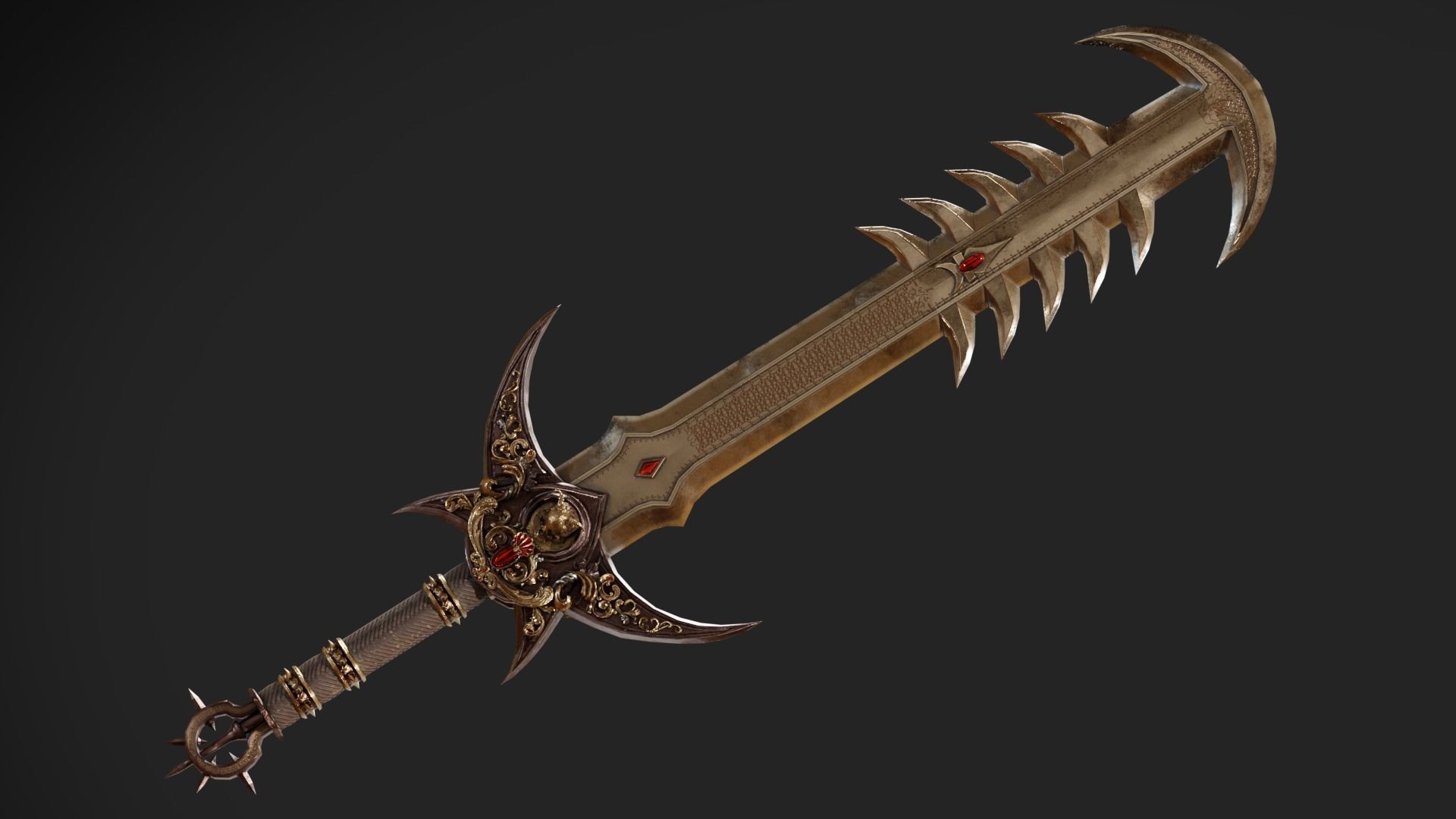 Ritual Sword Low-poly 3D model_20