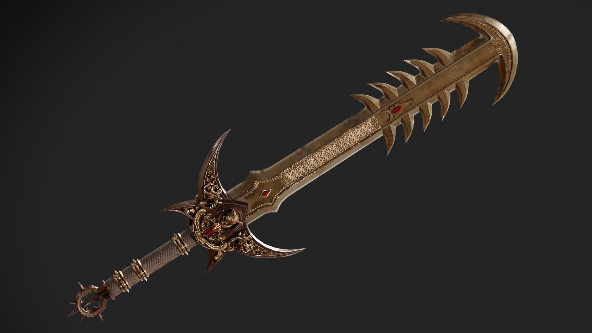 Ritual Sword Low-poly 3D model_16