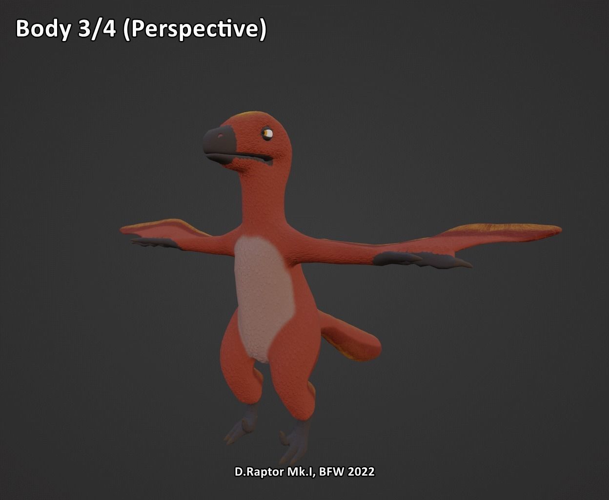 Deinonychus Raptor Mk I for VRChat Low-poly 3D model_36