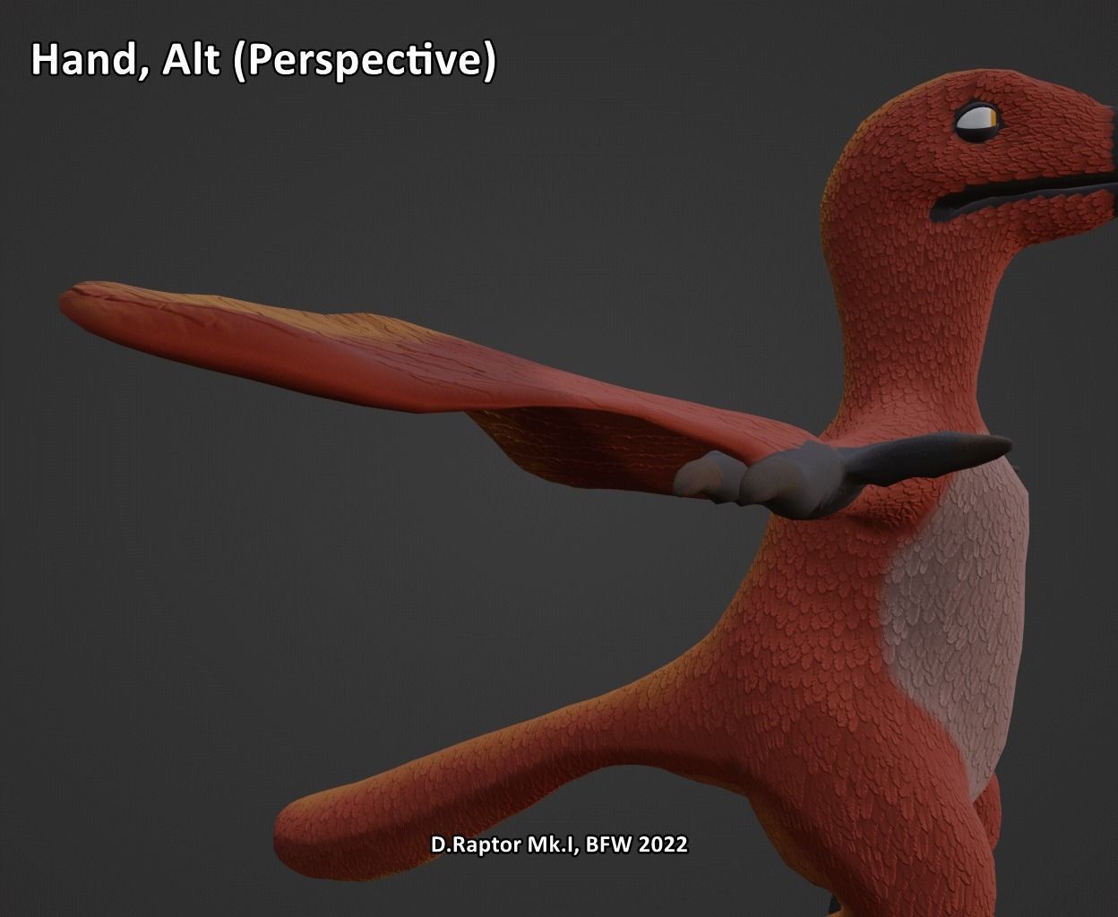 Deinonychus Raptor Mk I for VRChat Low-poly 3D model_24
