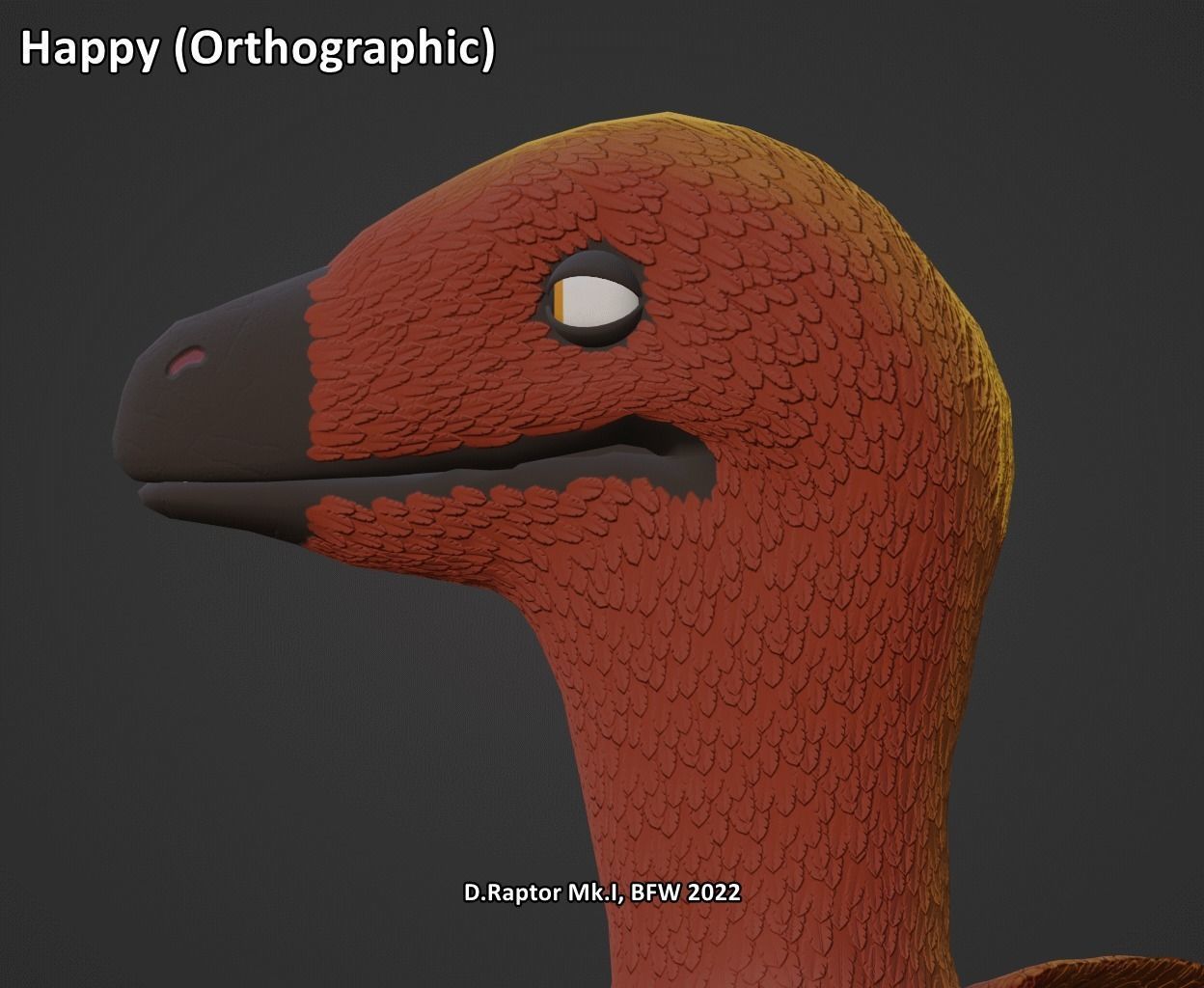 Deinonychus Raptor Mk I for VRChat Low-poly 3D model_46