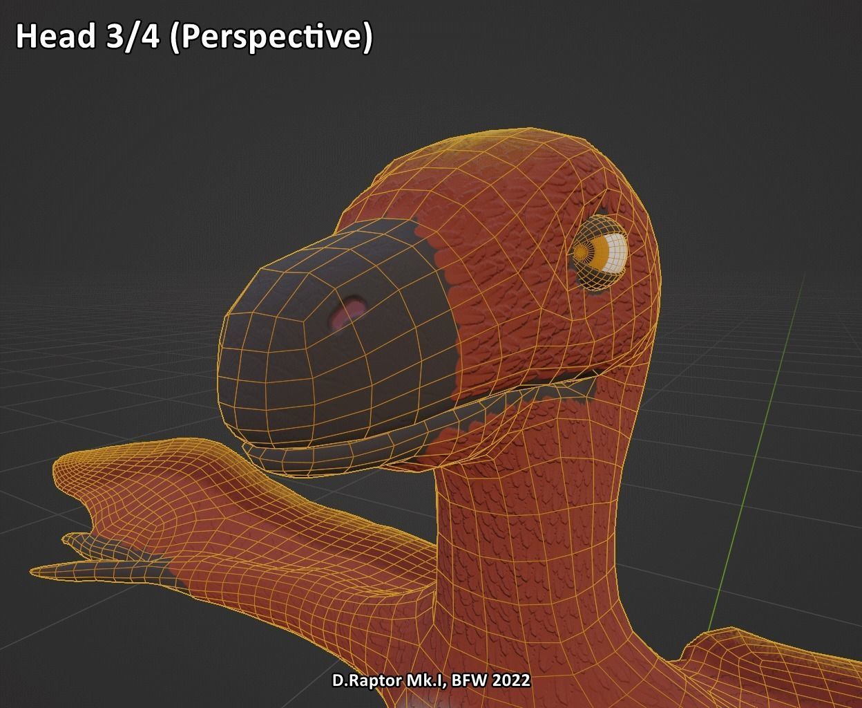 Deinonychus Raptor Mk I for VRChat Low-poly 3D model_11