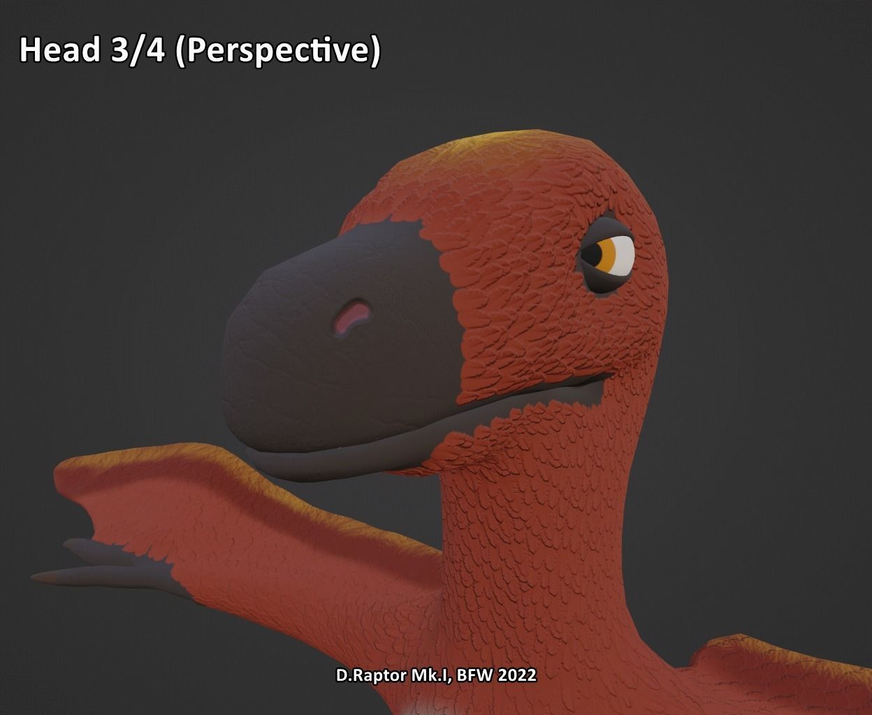 Deinonychus Raptor Mk I for VRChat Low-poly 3D model_12