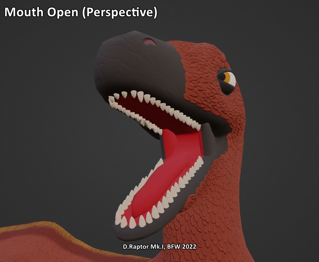 Deinonychus Raptor Mk I for VRChat Low-poly 3D model_42