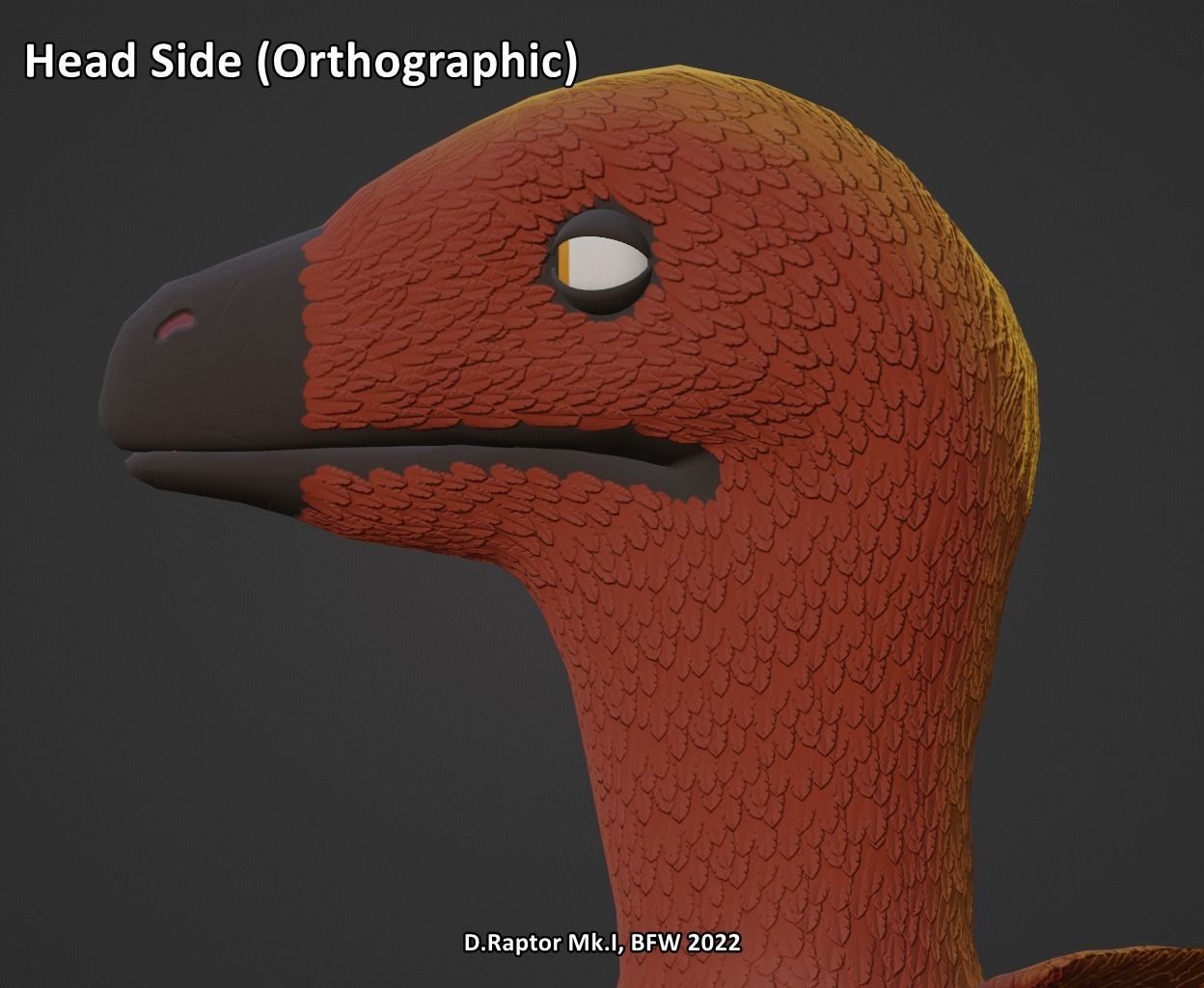 Deinonychus Raptor Mk I for VRChat Low-poly 3D model_9