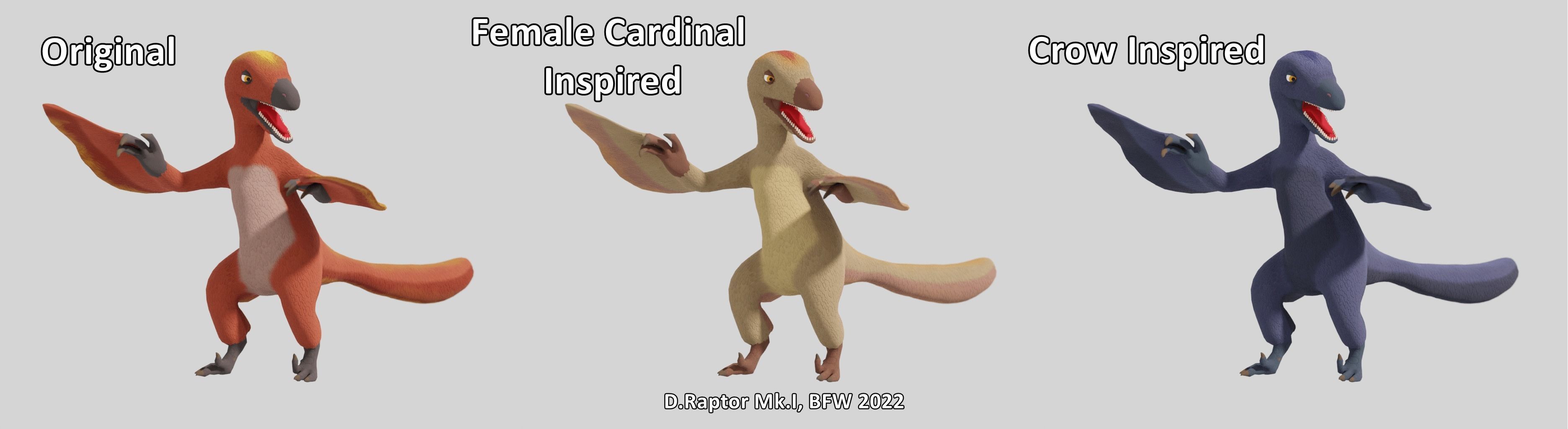 Deinonychus Raptor Mk I for VRChat Low-poly 3D model_3