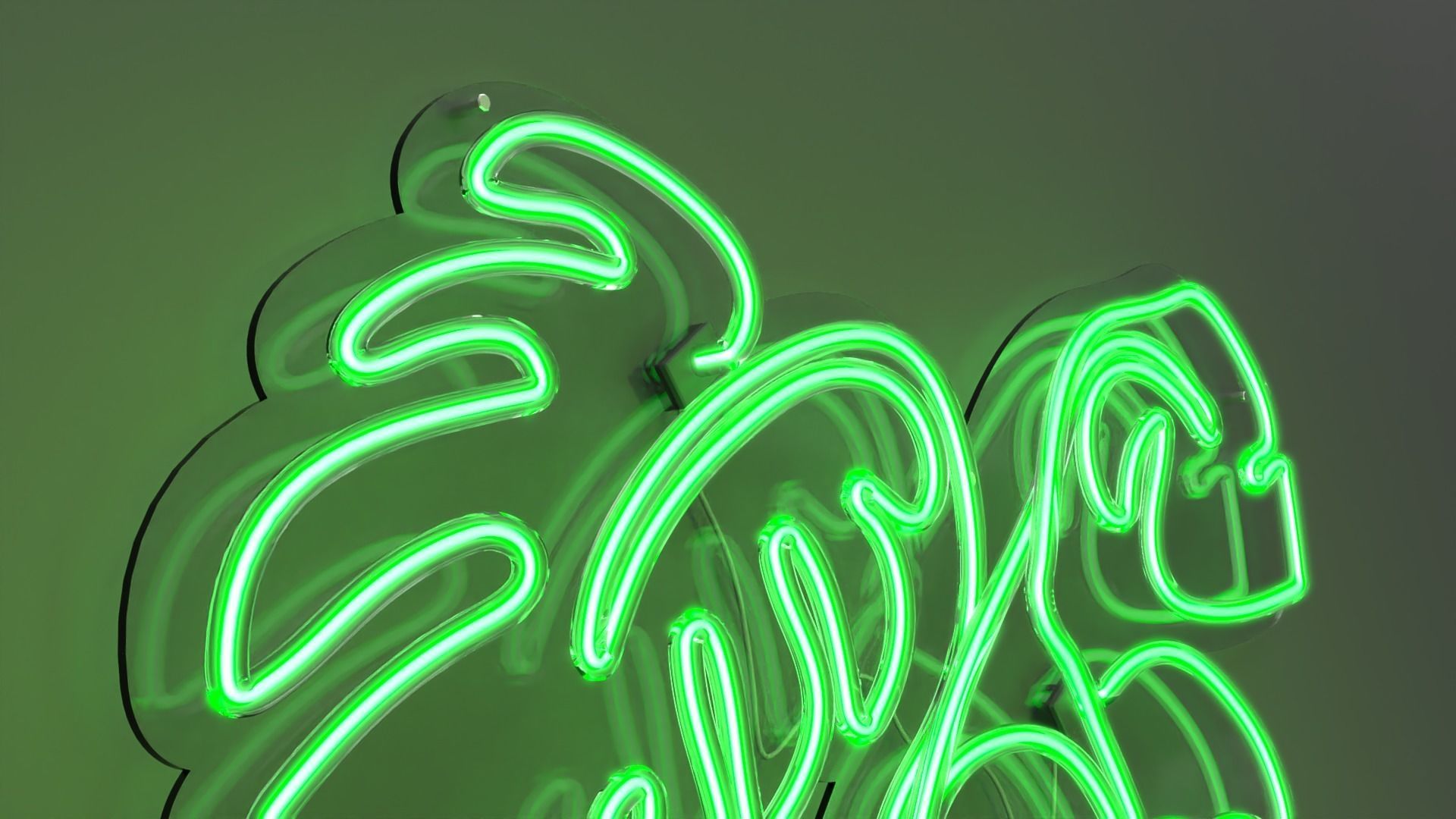 Monstera 2 - Neon Sign 3D model_1