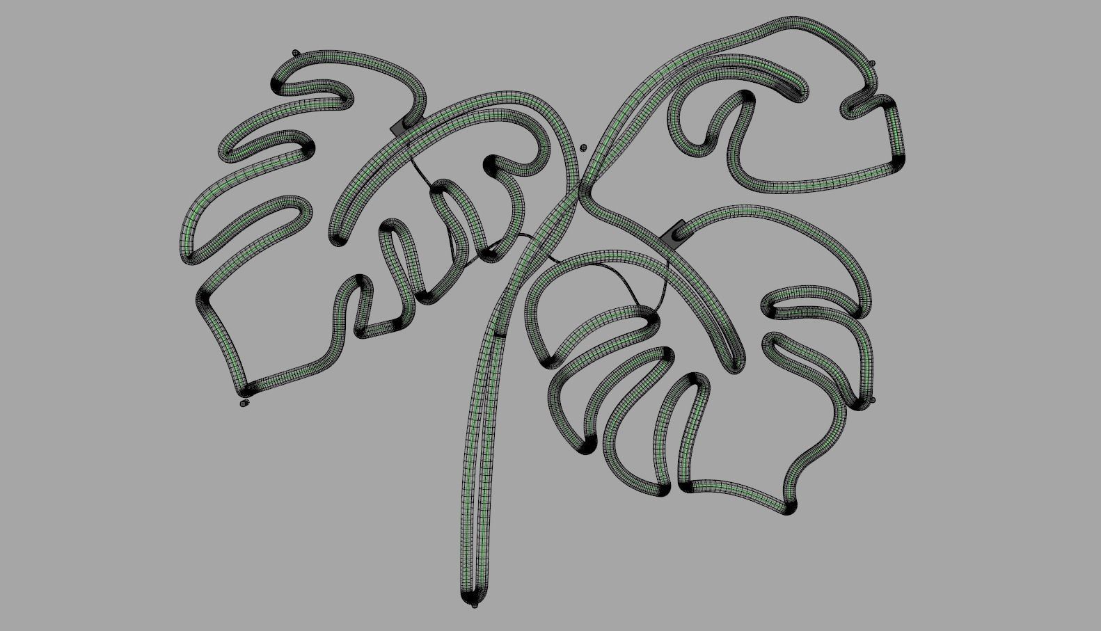 Monstera 2 - Neon Sign 3D model_7