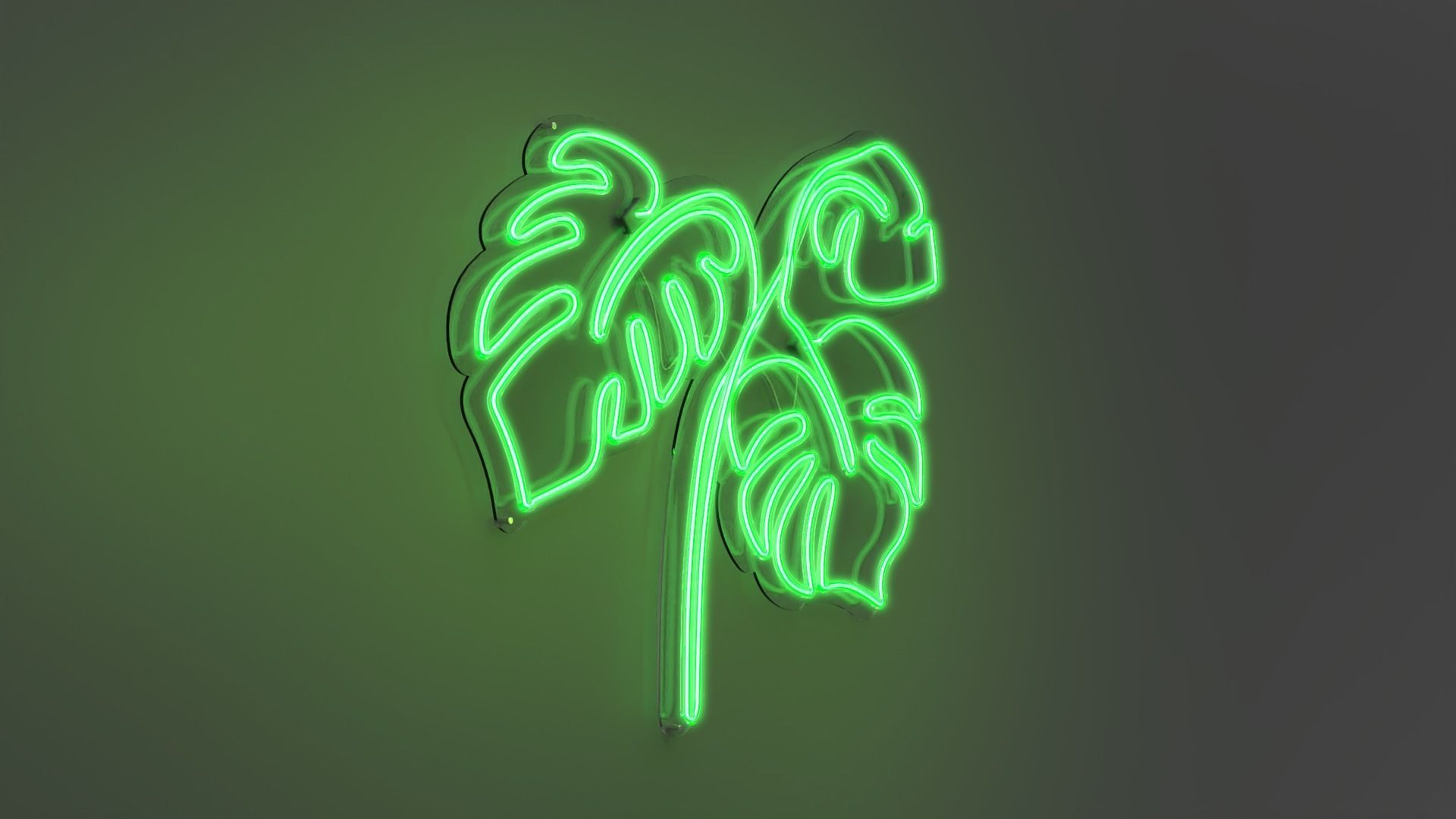 Monstera 2 - Neon Sign 3D model_5