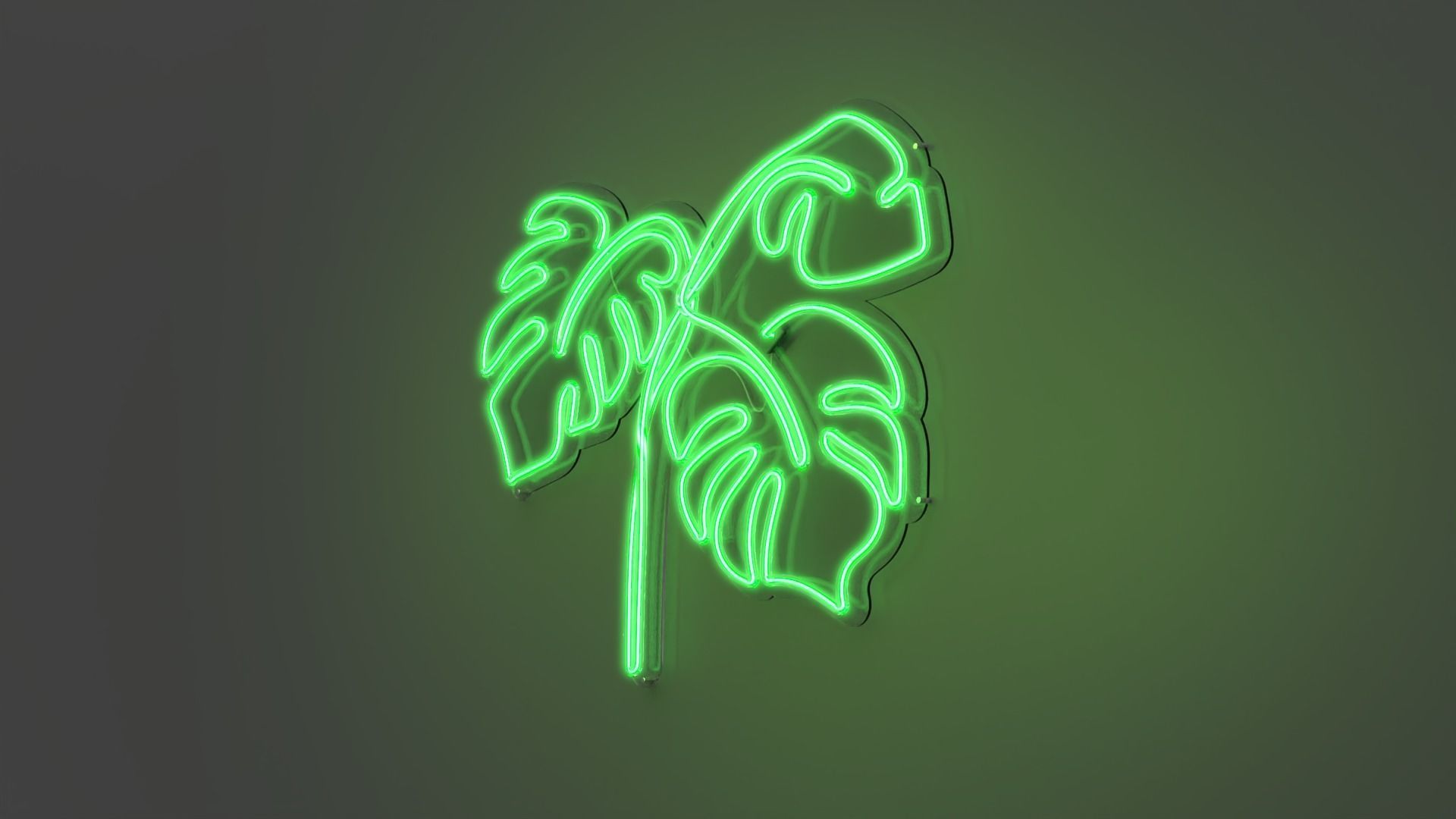 Monstera 2 - Neon Sign 3D model_3