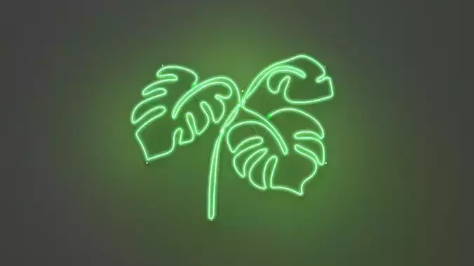 Monstera 2 - Neon Sign 3D model