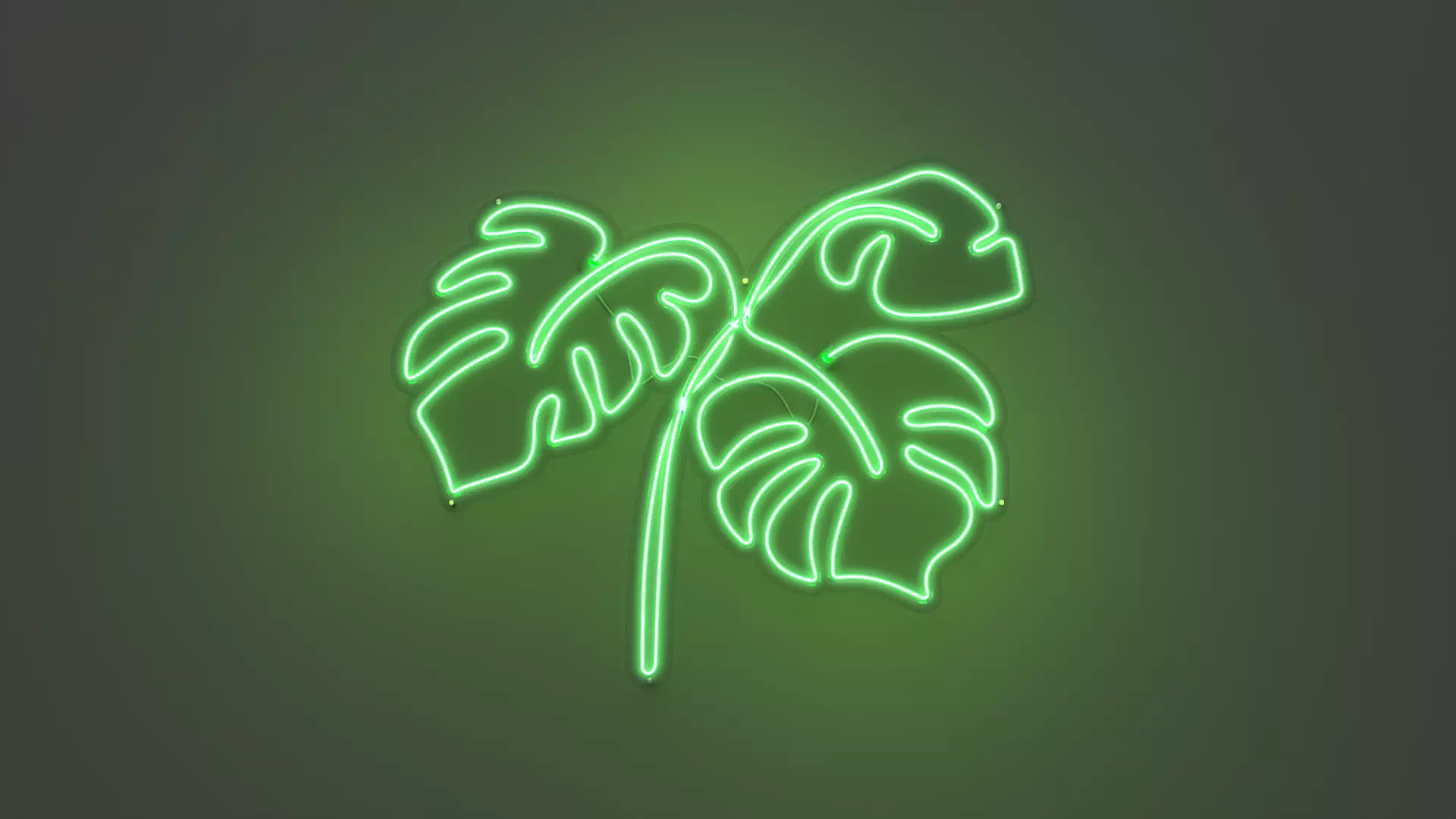 Monstera 2 - Neon Sign 3D model_0