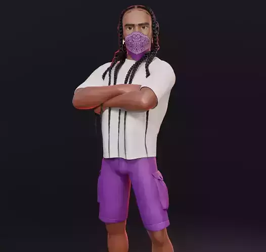 Ballas 3D model fortnite character