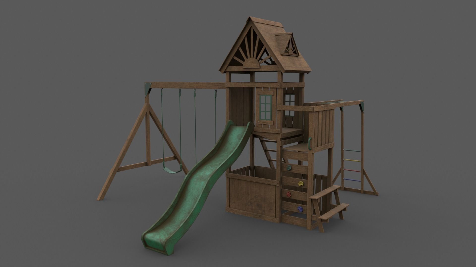 PBR Playground Jungle Gym 05 Low-poly 3D model_9