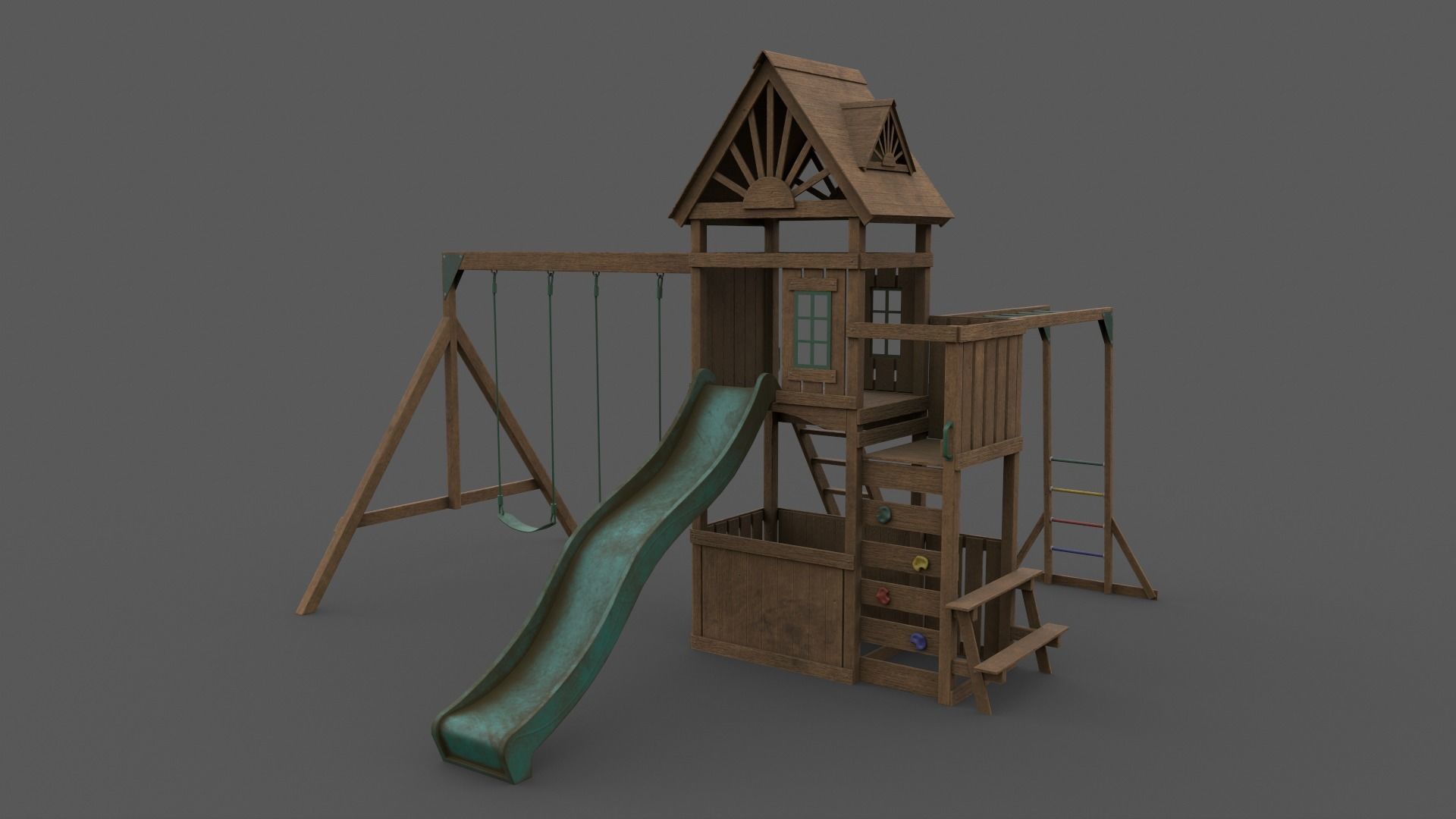 PBR Playground Jungle Gym 05 Low-poly 3D model_7