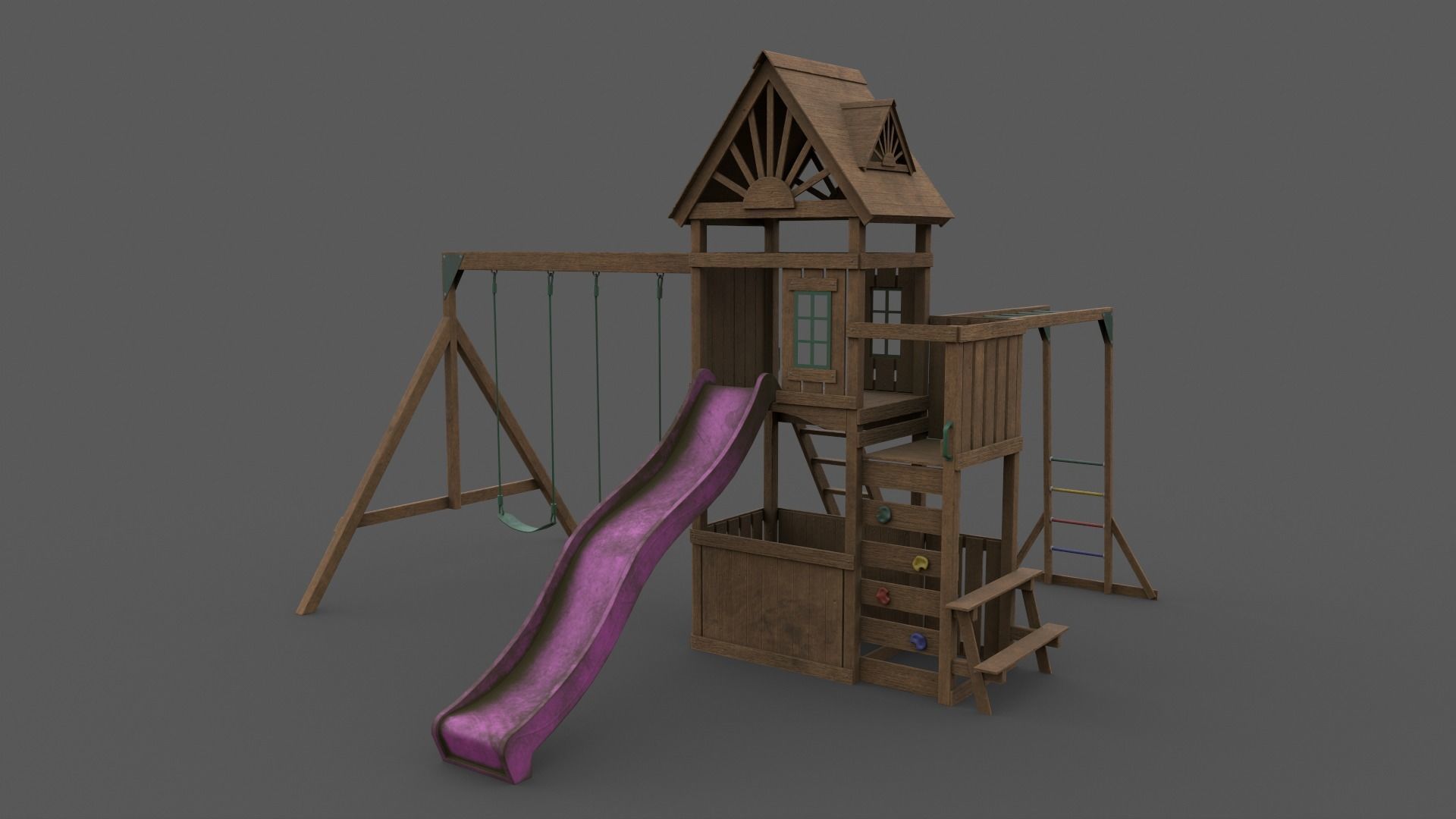 PBR Playground Jungle Gym 05 Low-poly 3D model_11