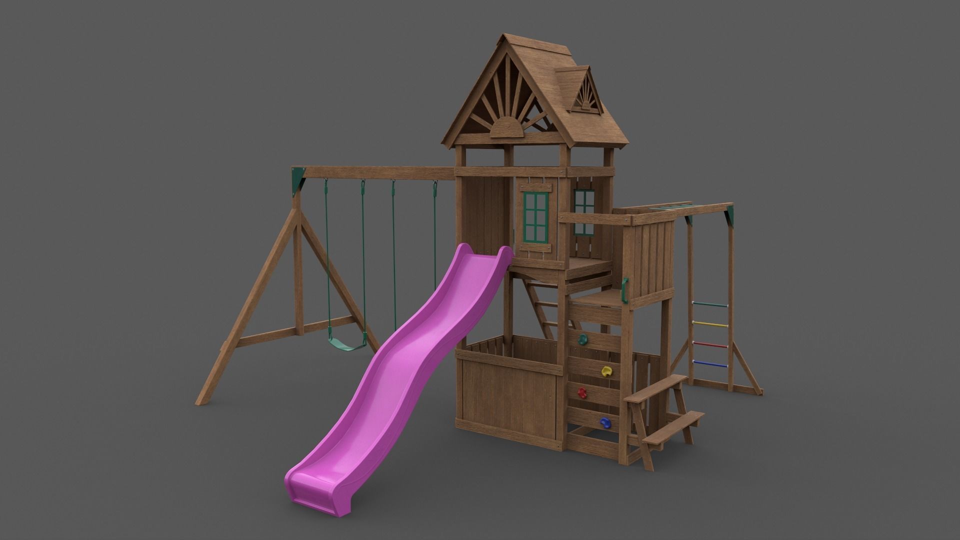 PBR Playground Jungle Gym 05 Low-poly 3D model_10