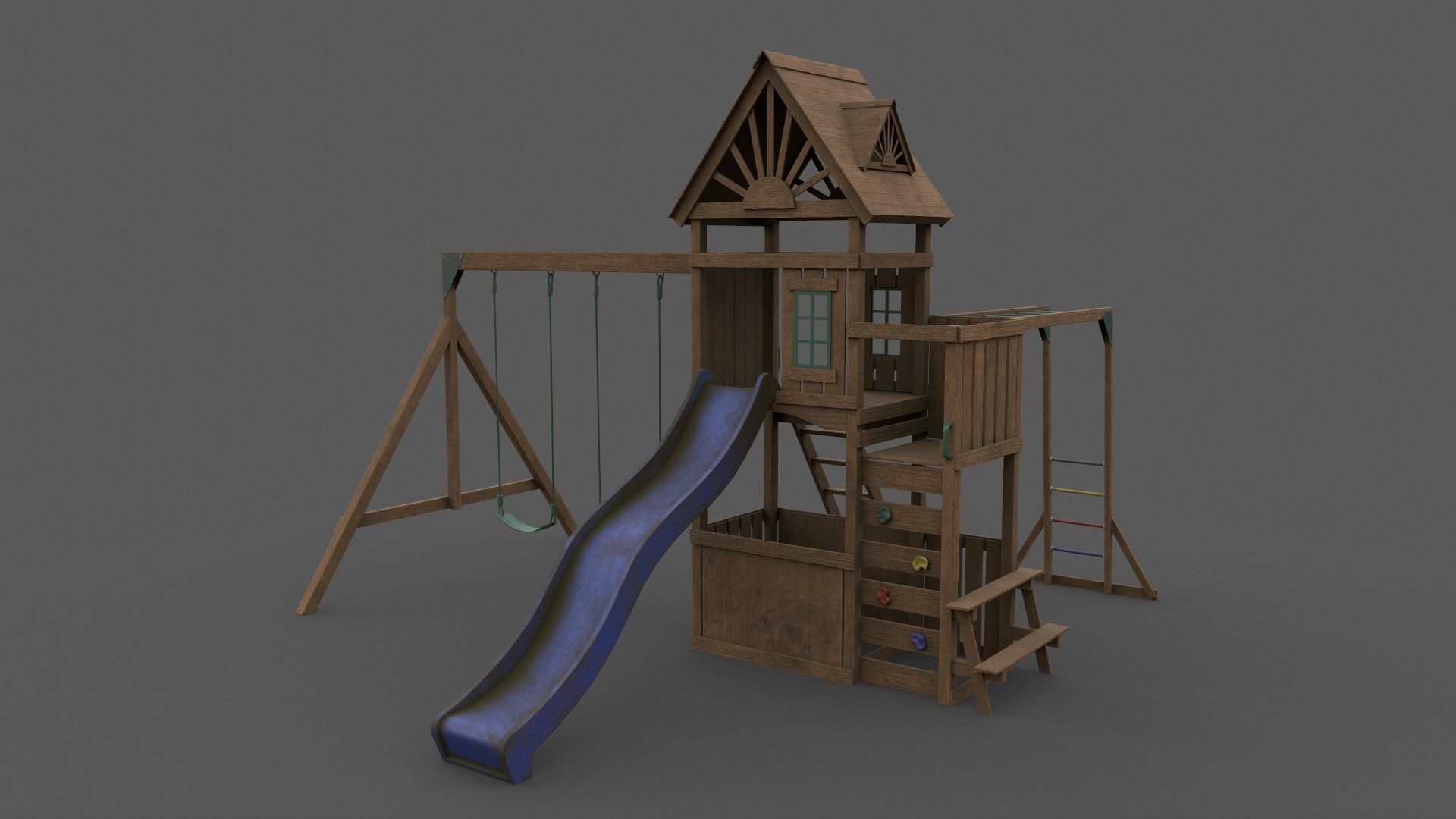 PBR Playground Jungle Gym 05 Low-poly 3D model_5