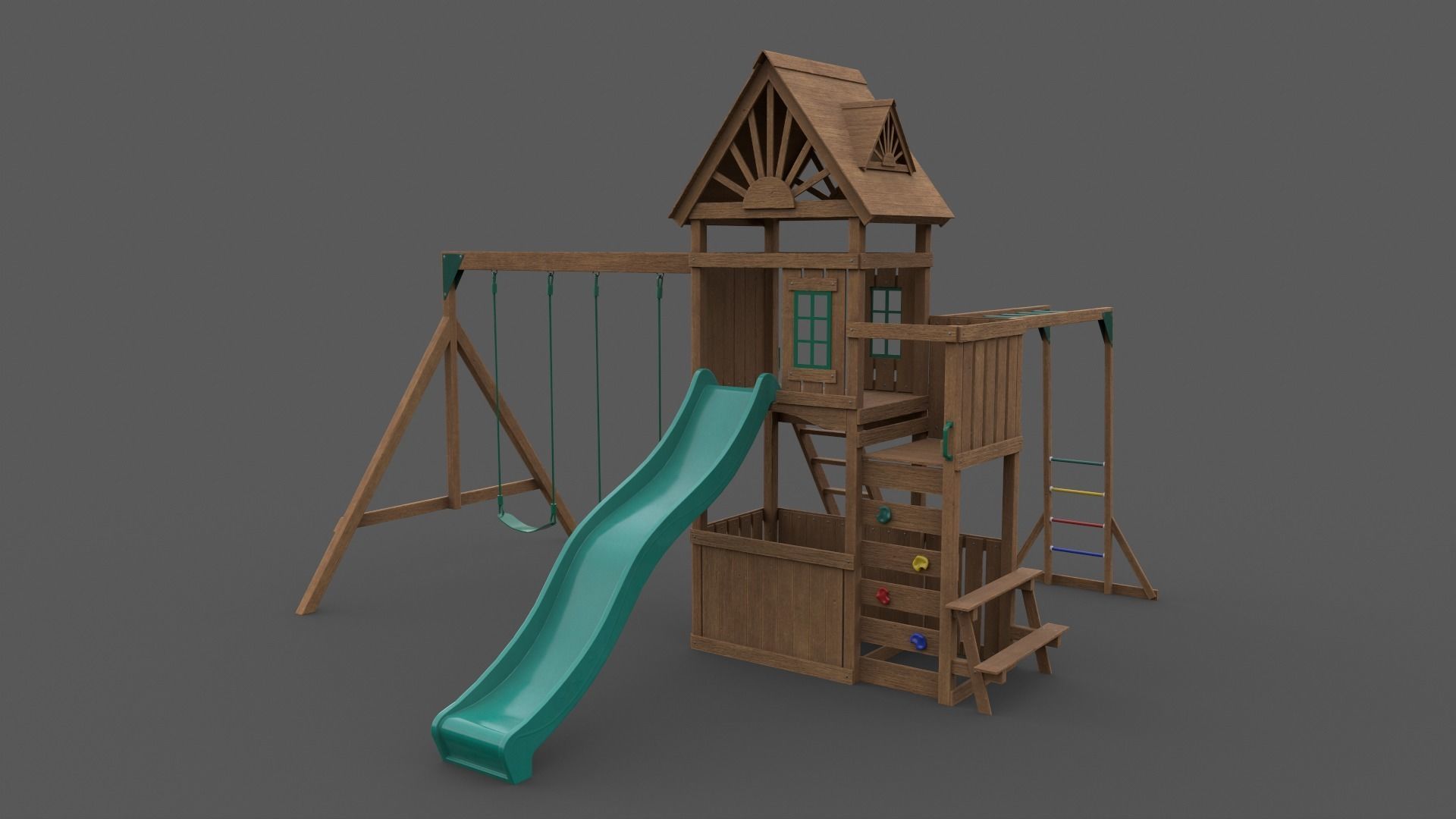 PBR Playground Jungle Gym 05 Low-poly 3D model_6