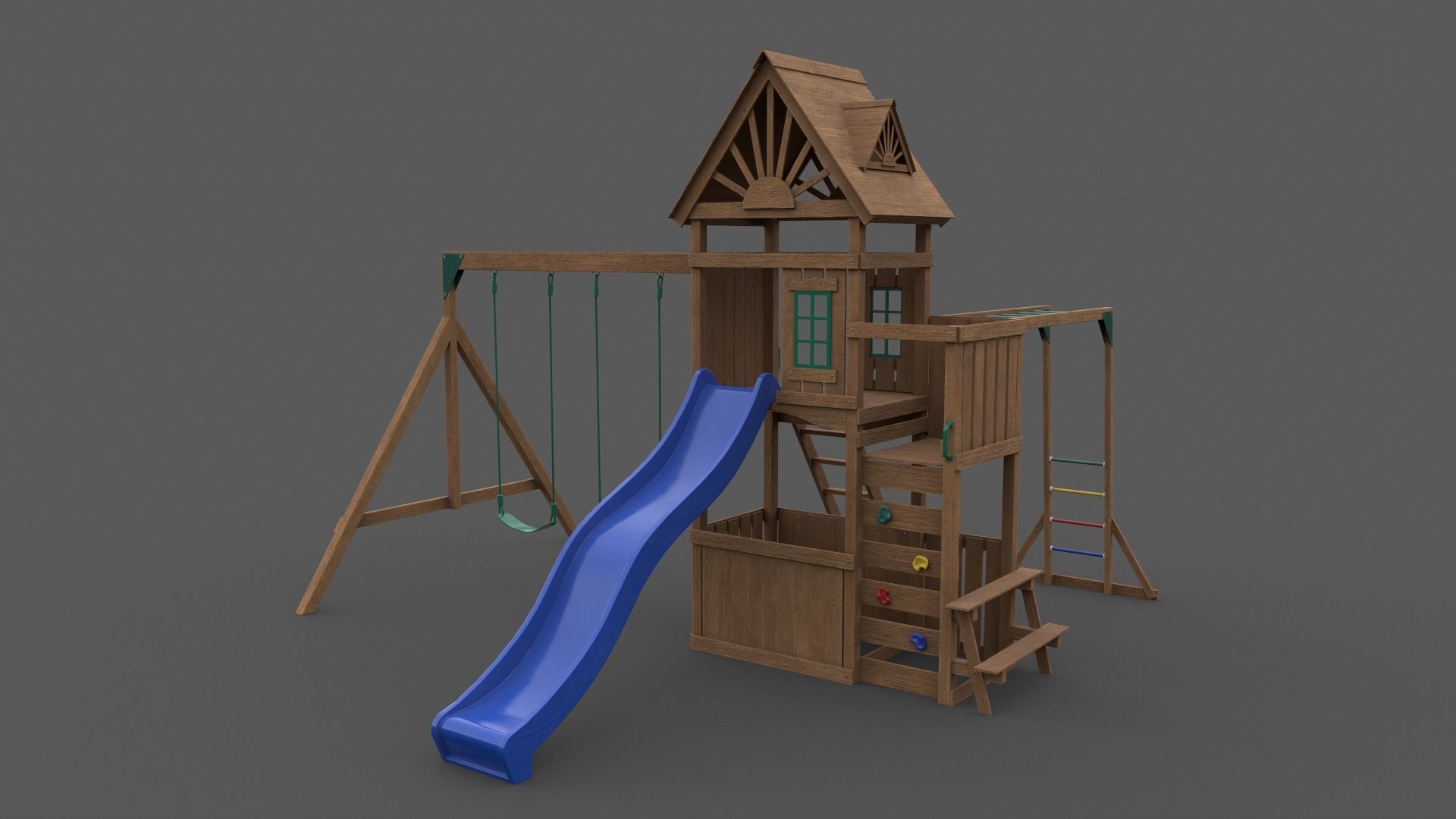 PBR Playground Jungle Gym 05 Low-poly 3D model_4