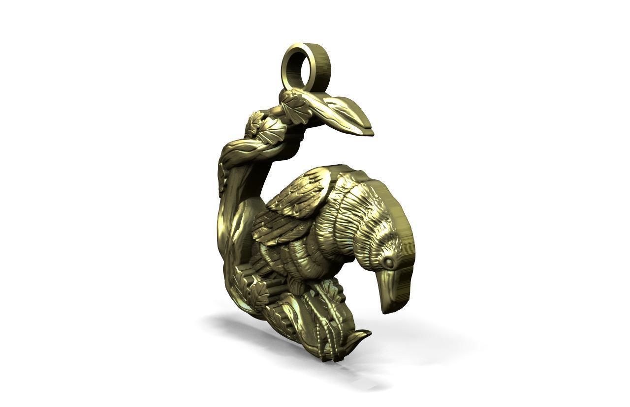 Crow pendant  3D print model_1
