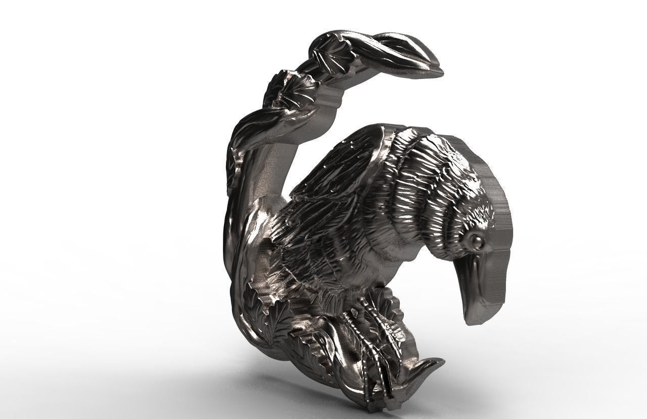 Crow pendant  3D print model_5