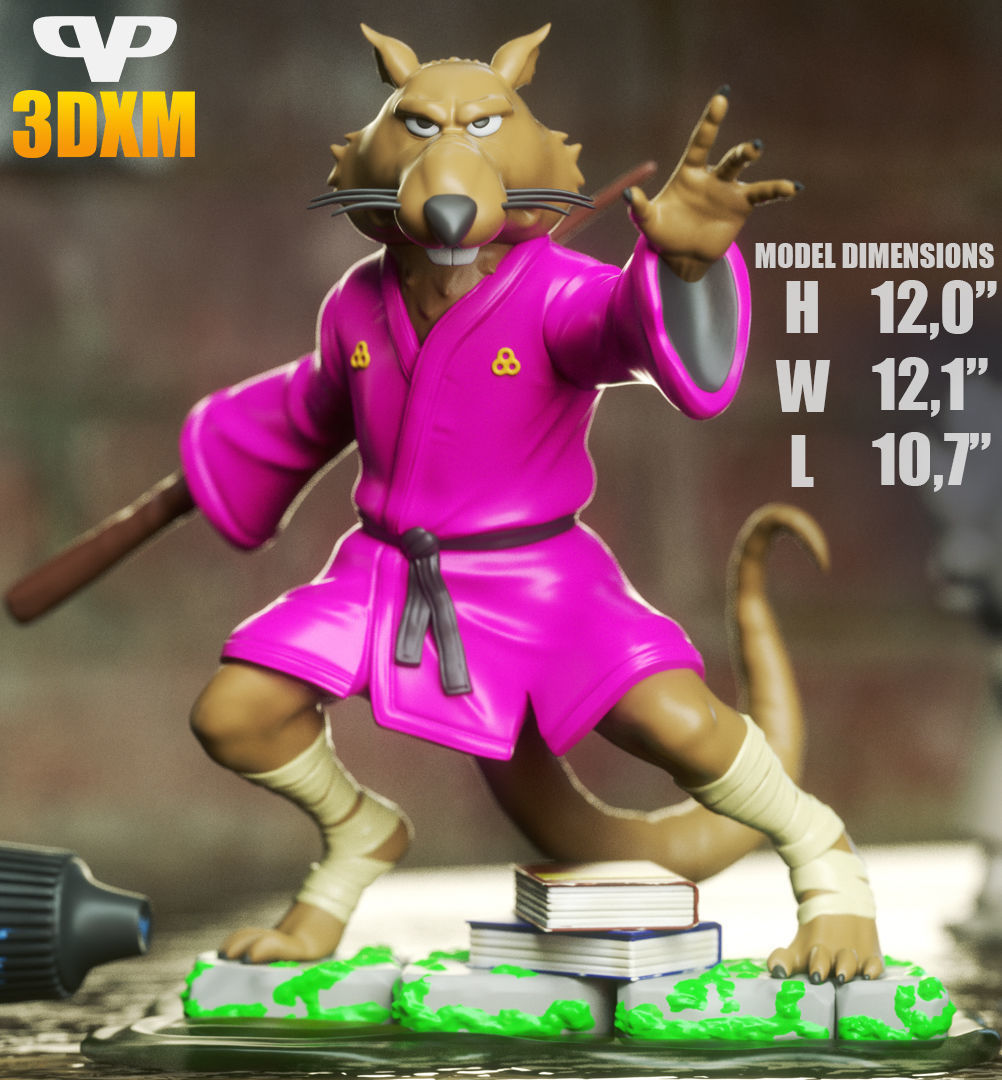 Splinter TMNT STL for 3D Printing ChibiSTL 3DXM 3D print model_1