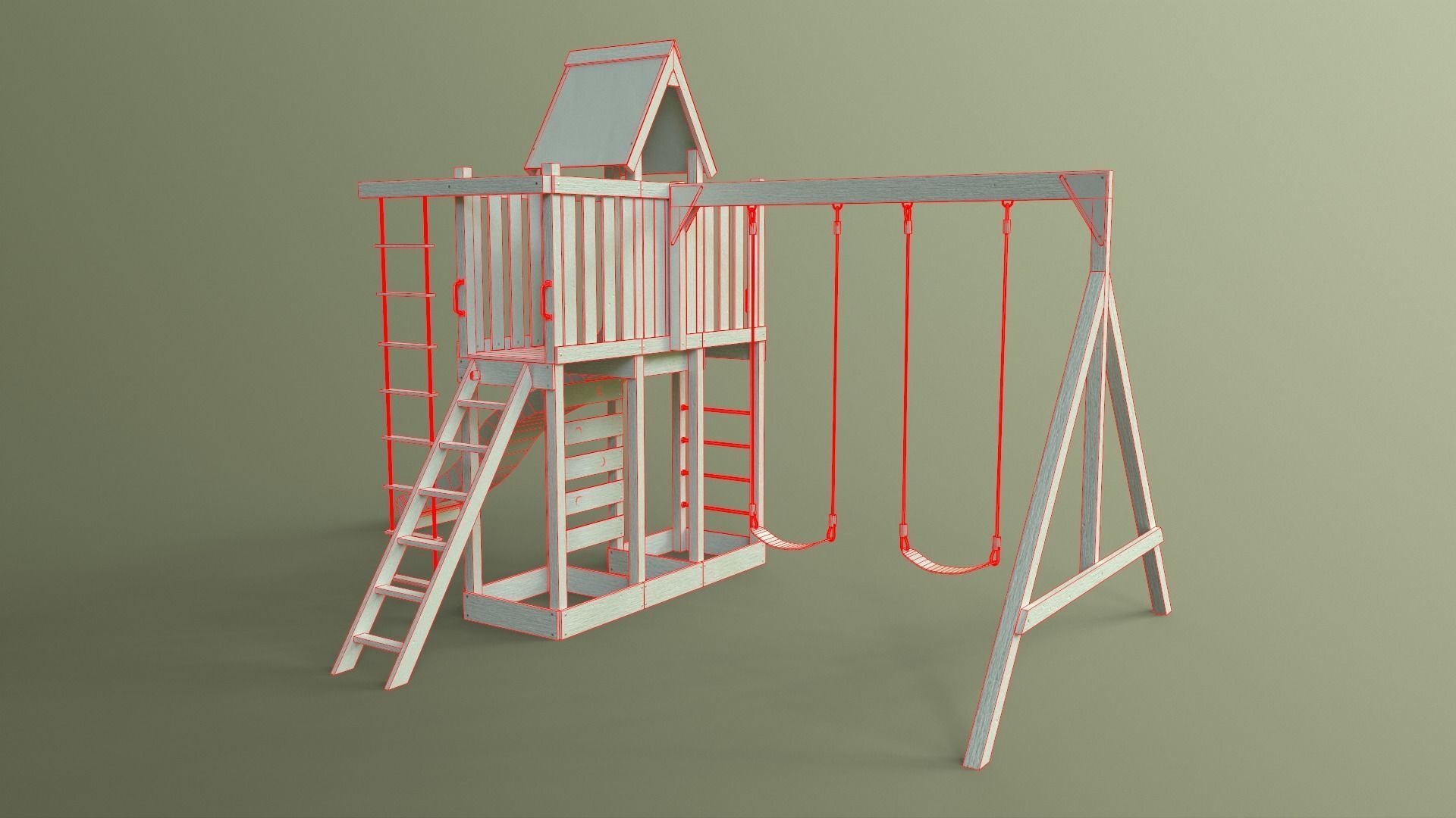 PBR Playground Jungle Gym 06 Low-poly 3D model_40