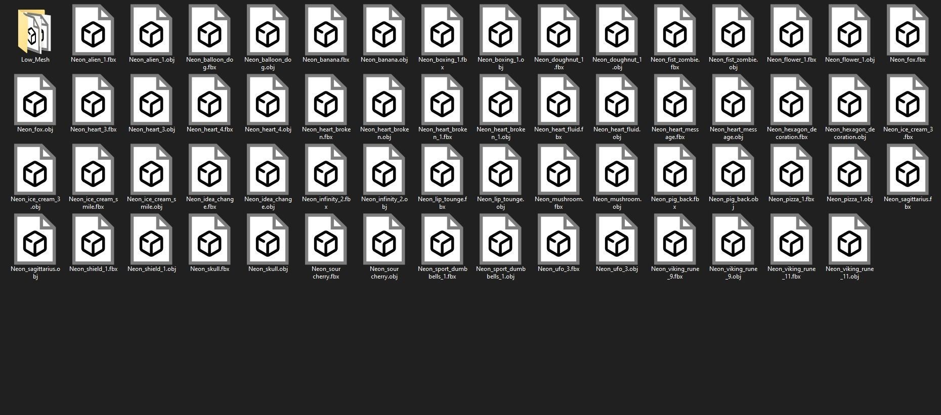 Ultimate Neon Sign pack 6 Low-poly 3D model_12