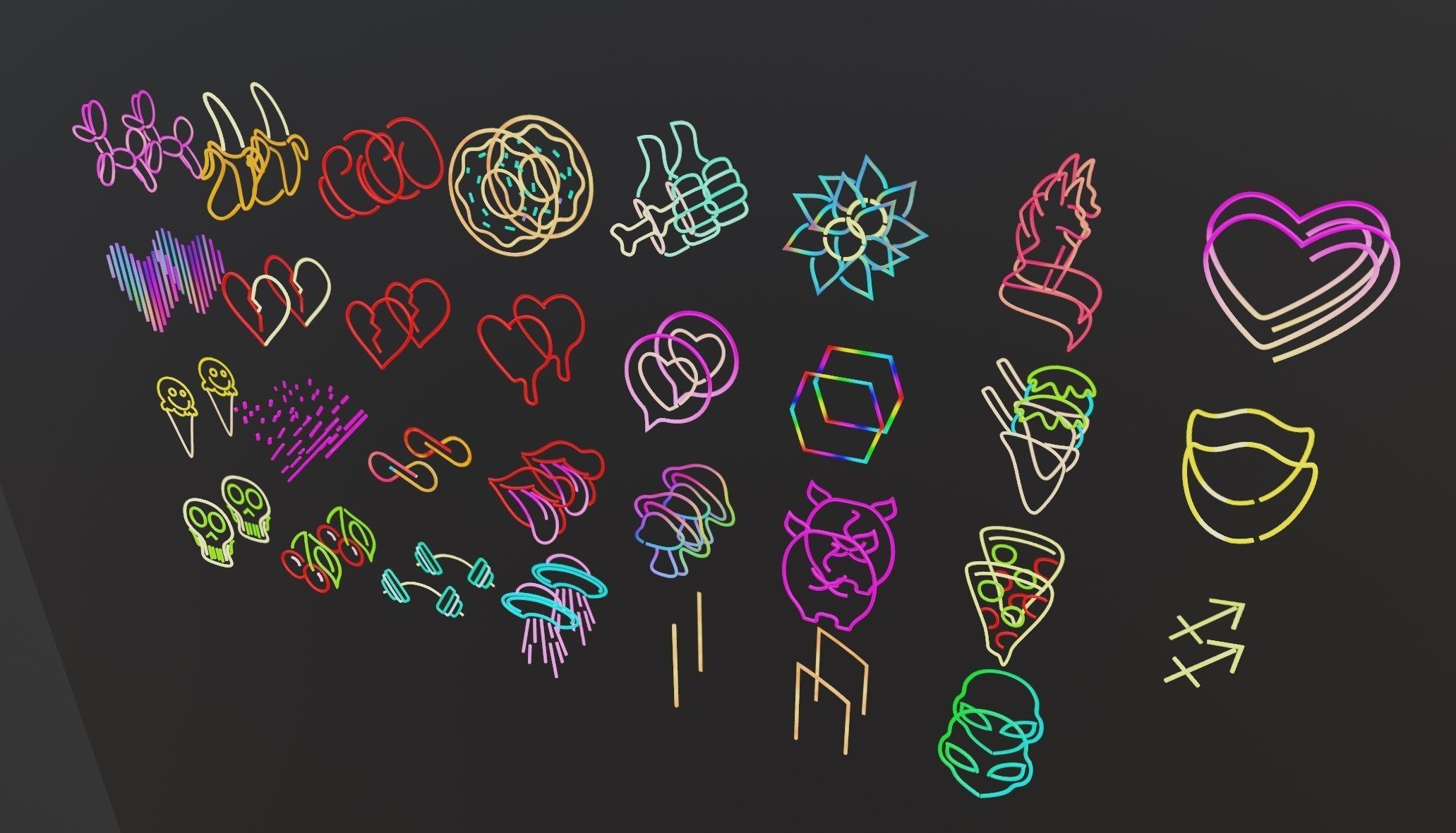 Ultimate Neon Sign pack 6 Low-poly 3D model_2