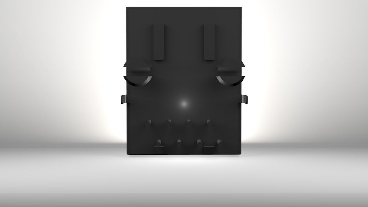 RJ45 Socket Low-poly 3D model_3