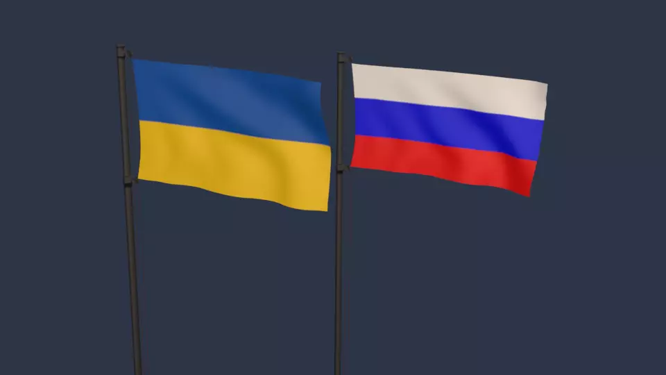 UKRAINE VS RUSSIA FLAG Free low-poly 3D model