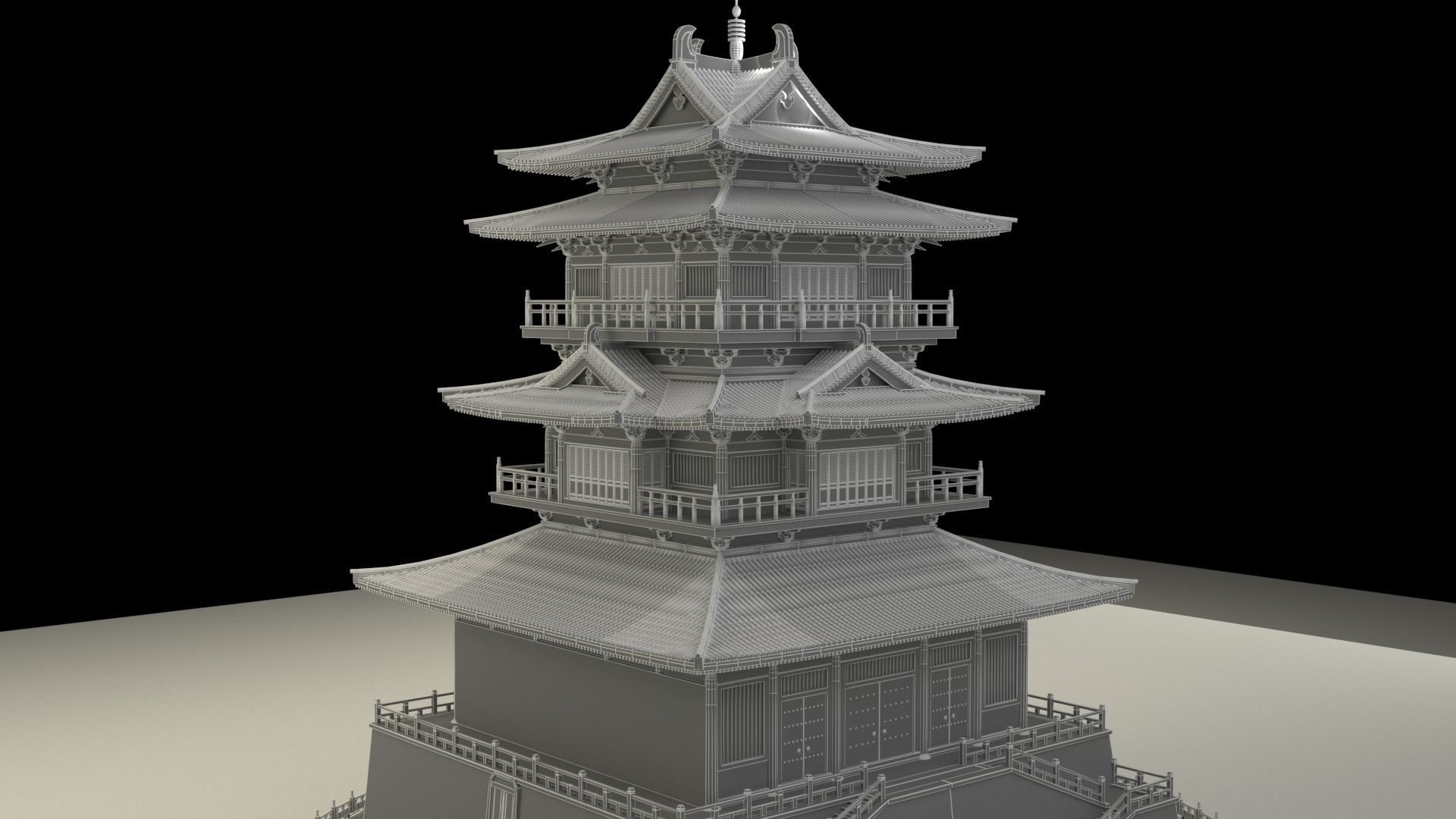 Chinese ancient house  3D model_7