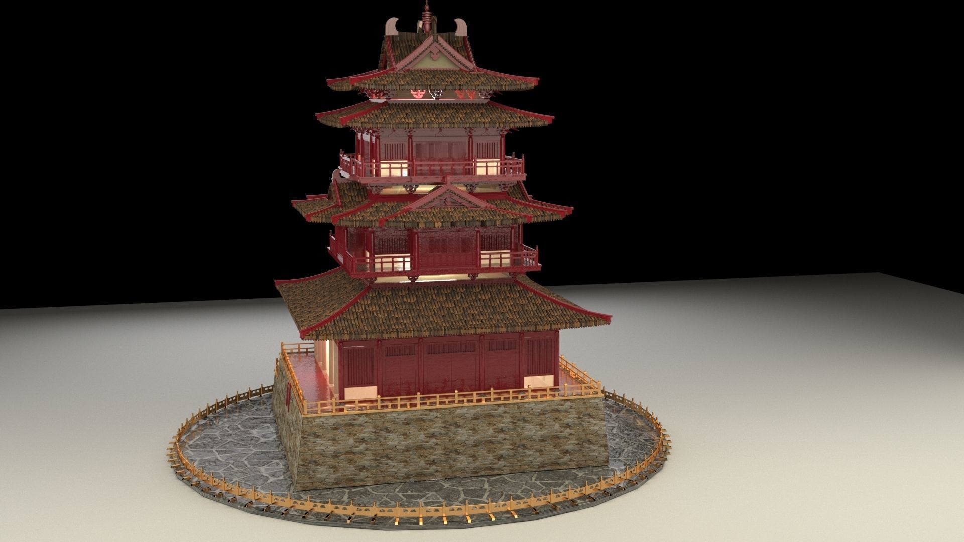 Chinese ancient house  3D model_1