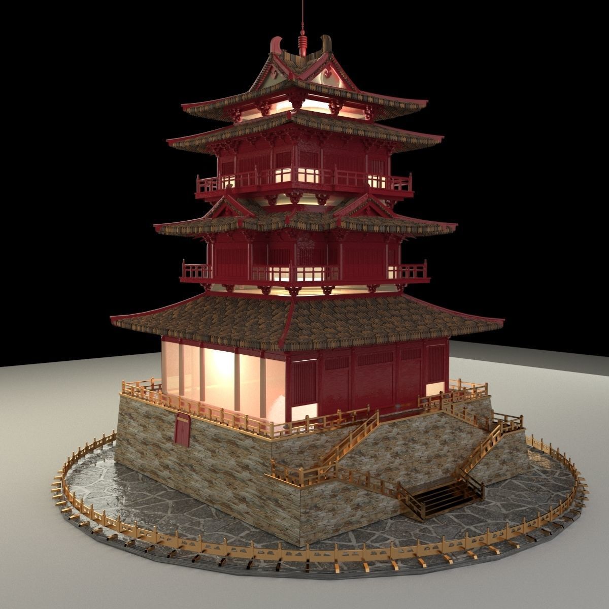 Chinese ancient house  3D model_5